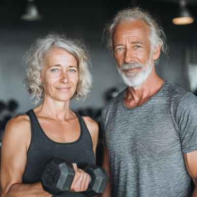 Grup de seniori practicând yoga în aer liber