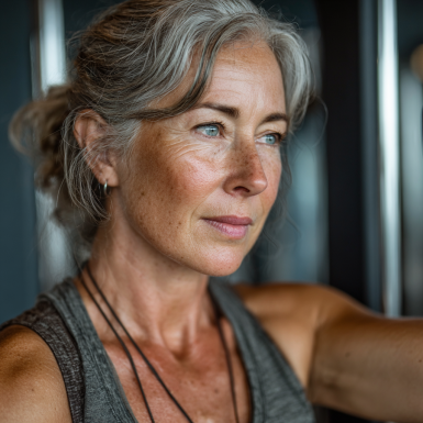 Grup multigenerațional practicând exerciții în sala de sport